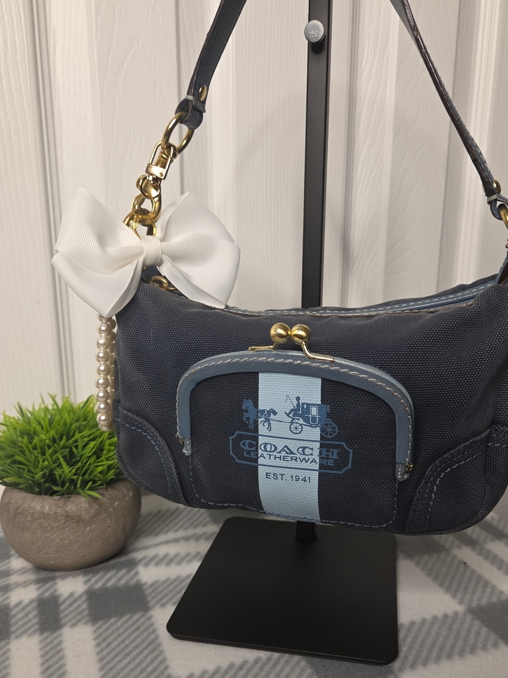 Coach Navy Y2K Kisslock